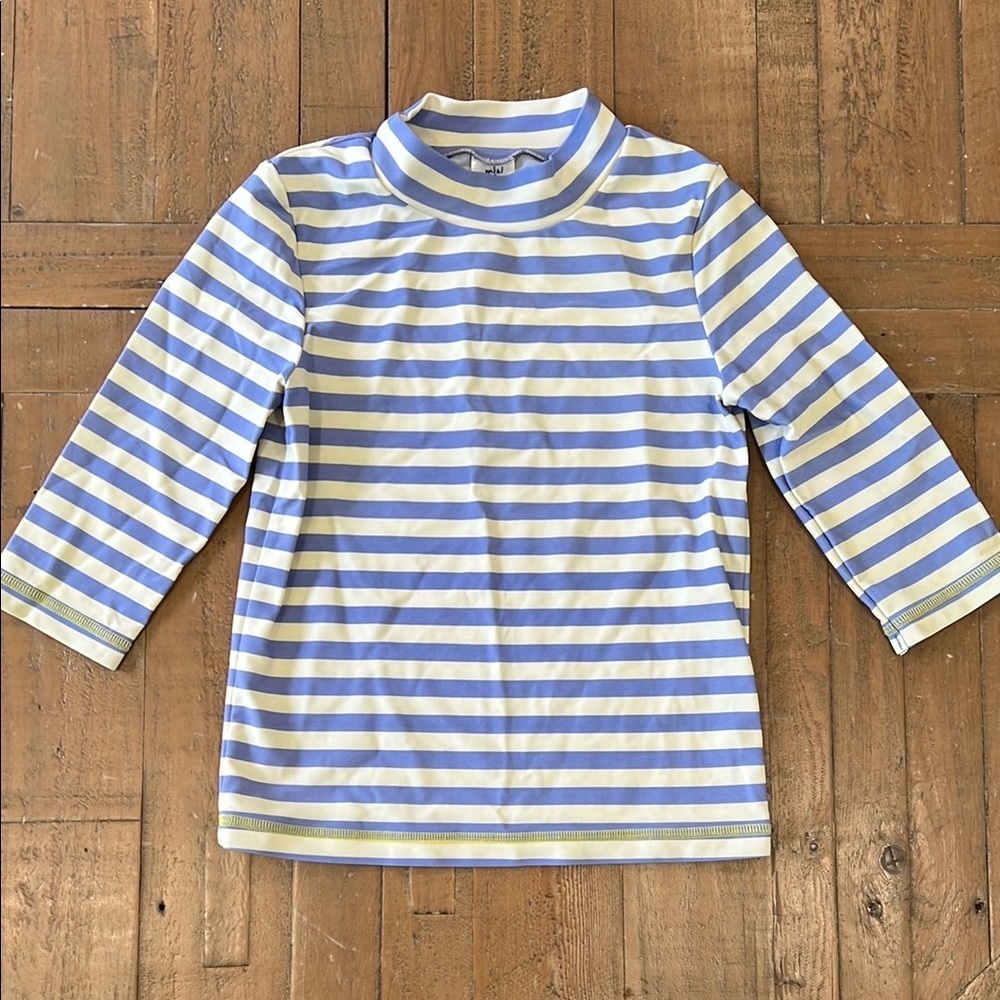 Mini Boden striped long sleeve rash guard